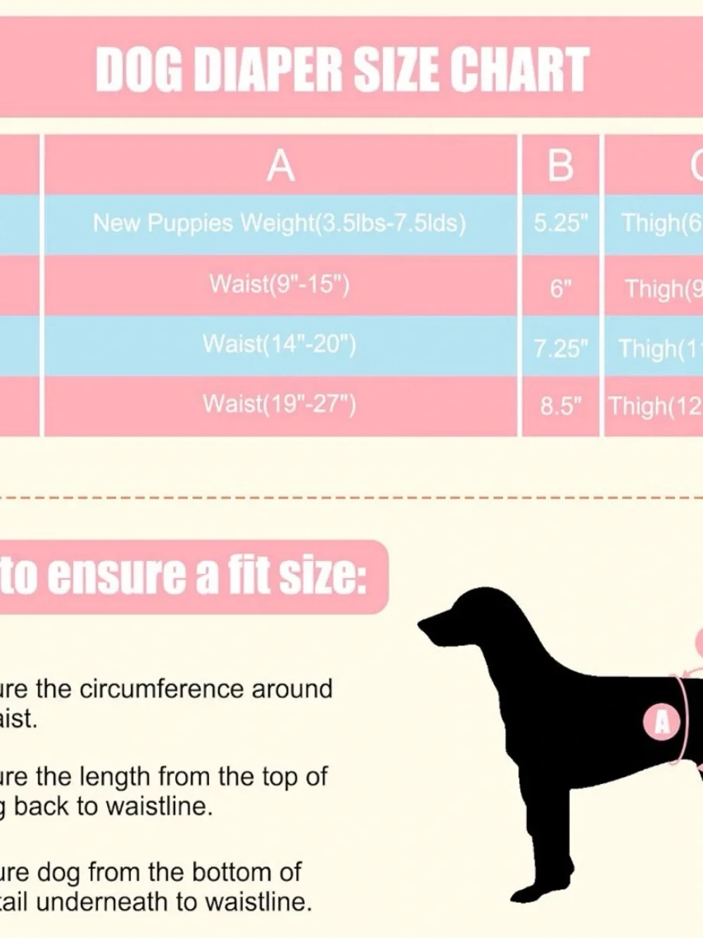 4-pack Reusable Dog Diapers Female Mermaid Pastels Ruffles Size Large Washable